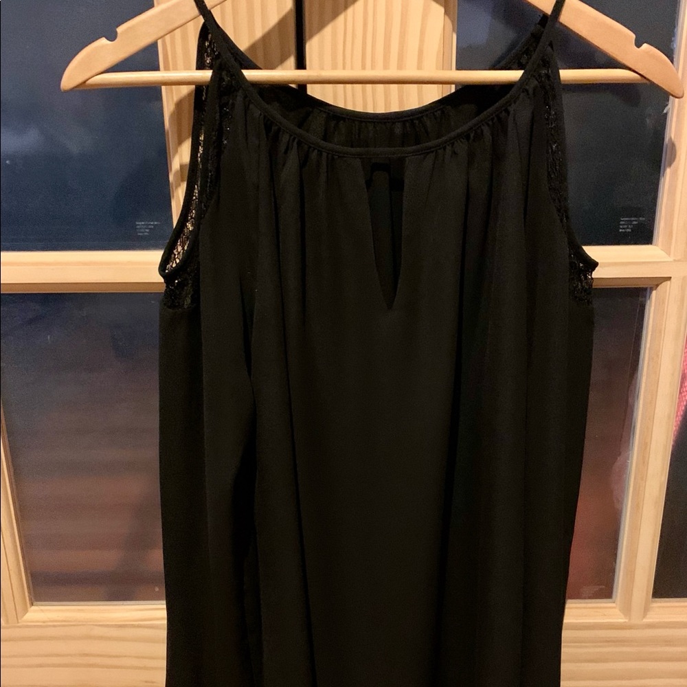 Black cold shoulder polyester blouse without tags